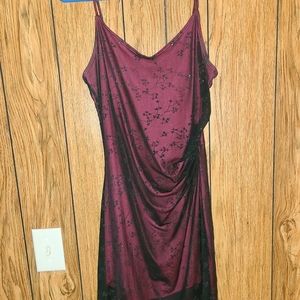 Taboo Red dress with sparkly flower overlay size L